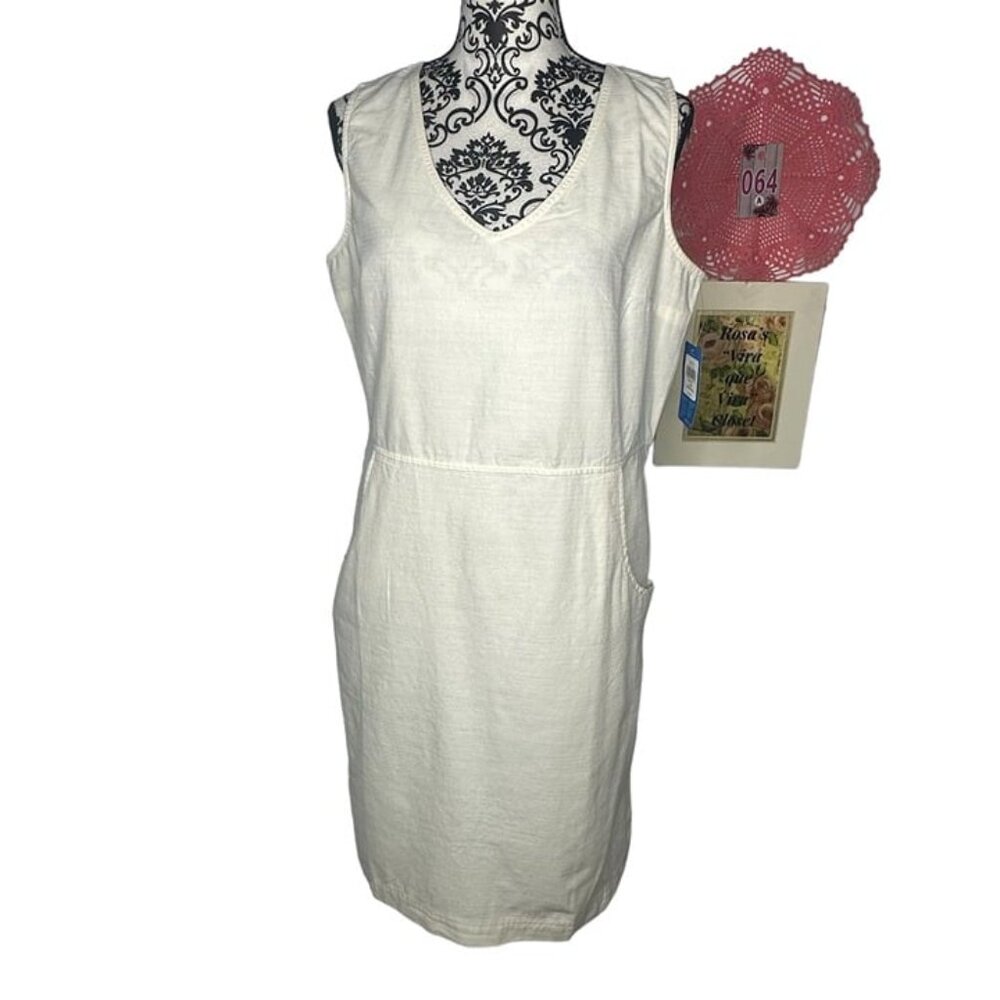 NWT Columbia Norgate Sleeveless V-Neck Cotton Organic Dress with Pockets Large